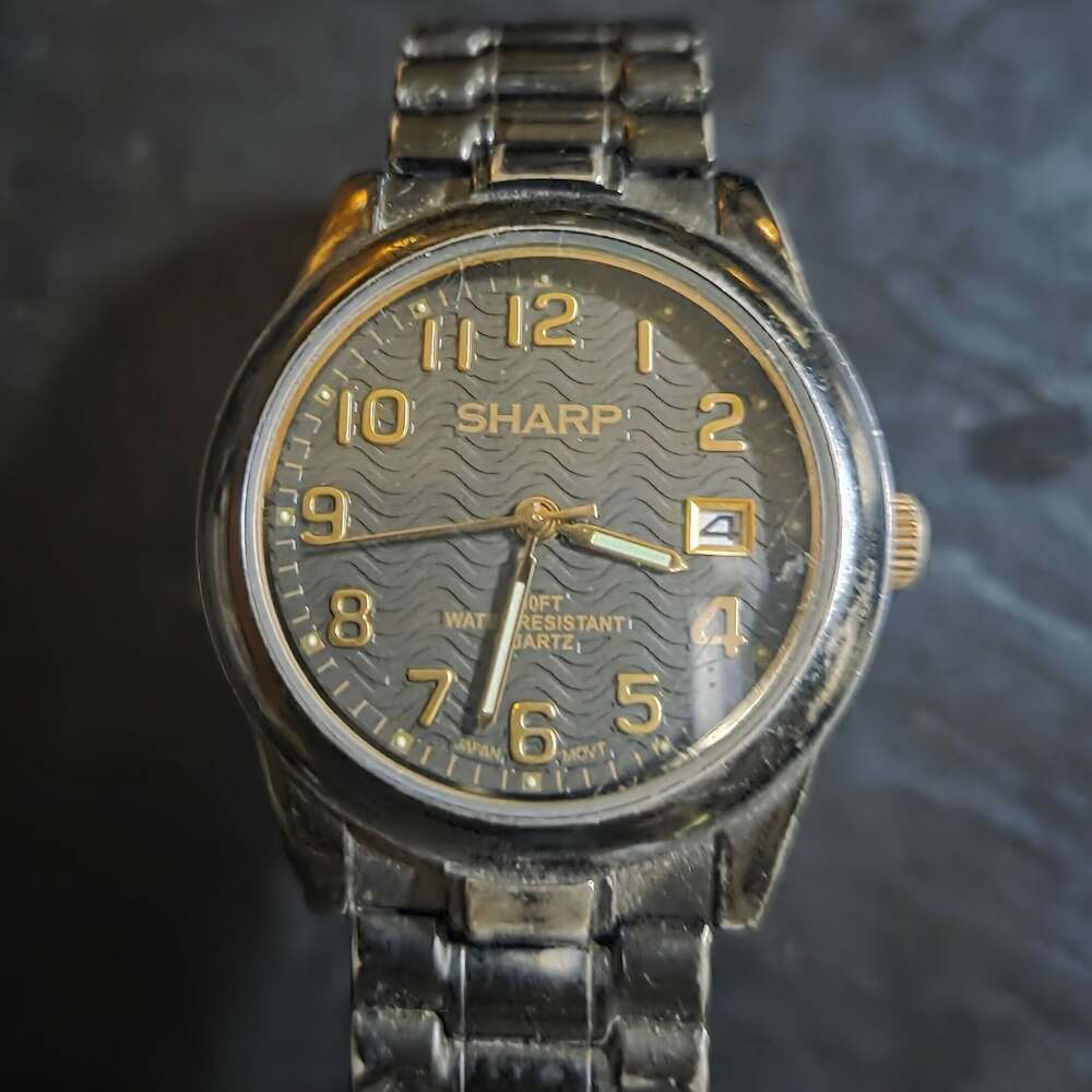 Sharp Quartz Water Resistant Analog Watch with Date